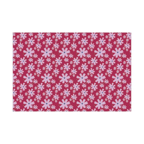 Mod Pink Flowers Gift Wrap Paper - Image 2