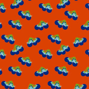 Nightshade repeating pattern on orange background.